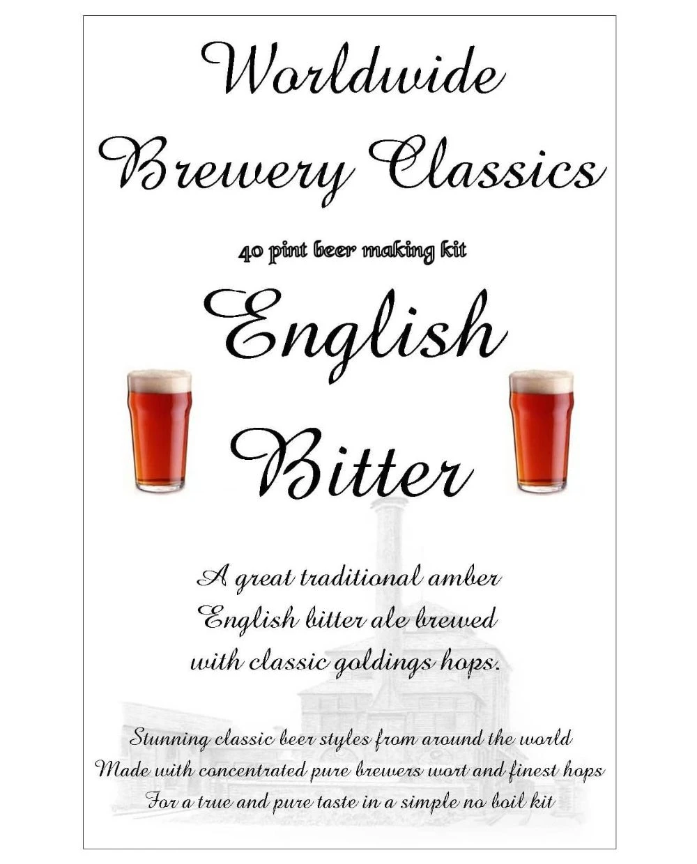 Brewery Classics English Bitter Beer Kit 1 Brewery Classics English Bitter Beer Kit