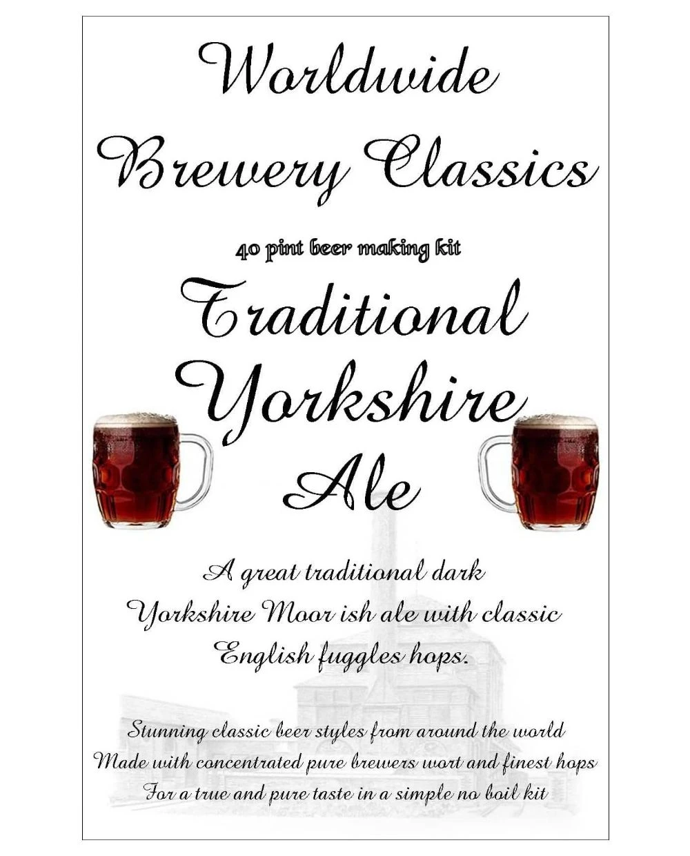 Brewery Classics Yorkshire Ale Beer Kit 1 Brewery Classics Yorkshire Ale Beer Kit
