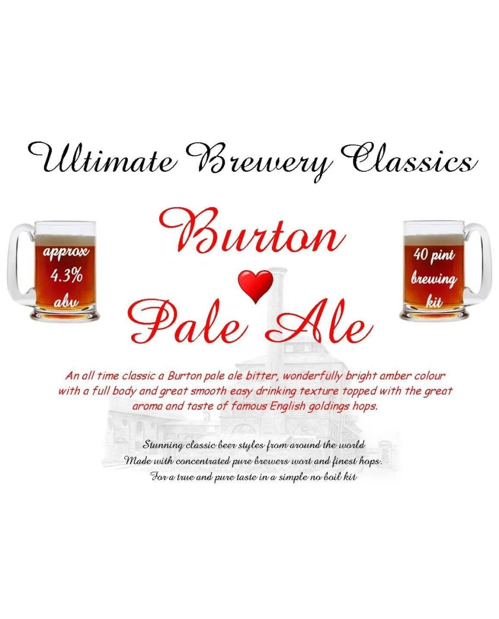 Ultimate Brewery Classics Burton Pale Ale Beer Kit 1 Ultimate Brewery Classics Burton Pale Ale Beer Kit