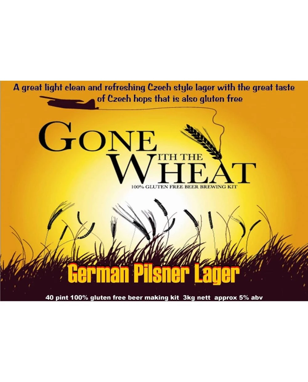 Gone With The Wheat, German Pilsner Lager Gluten Free Beer Kit 1 Gone With The Wheat, German Pilsner Lager Gluten Free Beer Kit