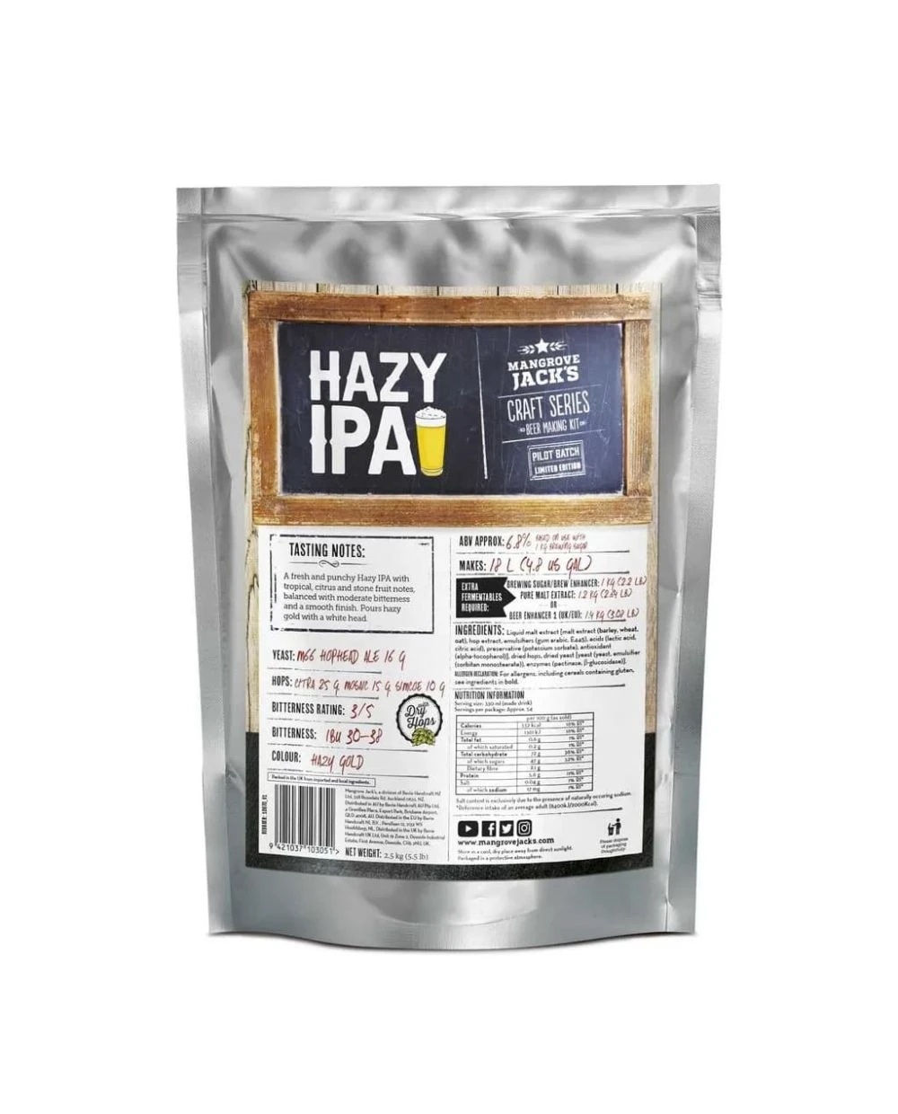 Mangrove Jacks HAZY IPA Beer Kit 1 Mangrove Jacks HAZY IPA Beer Kit