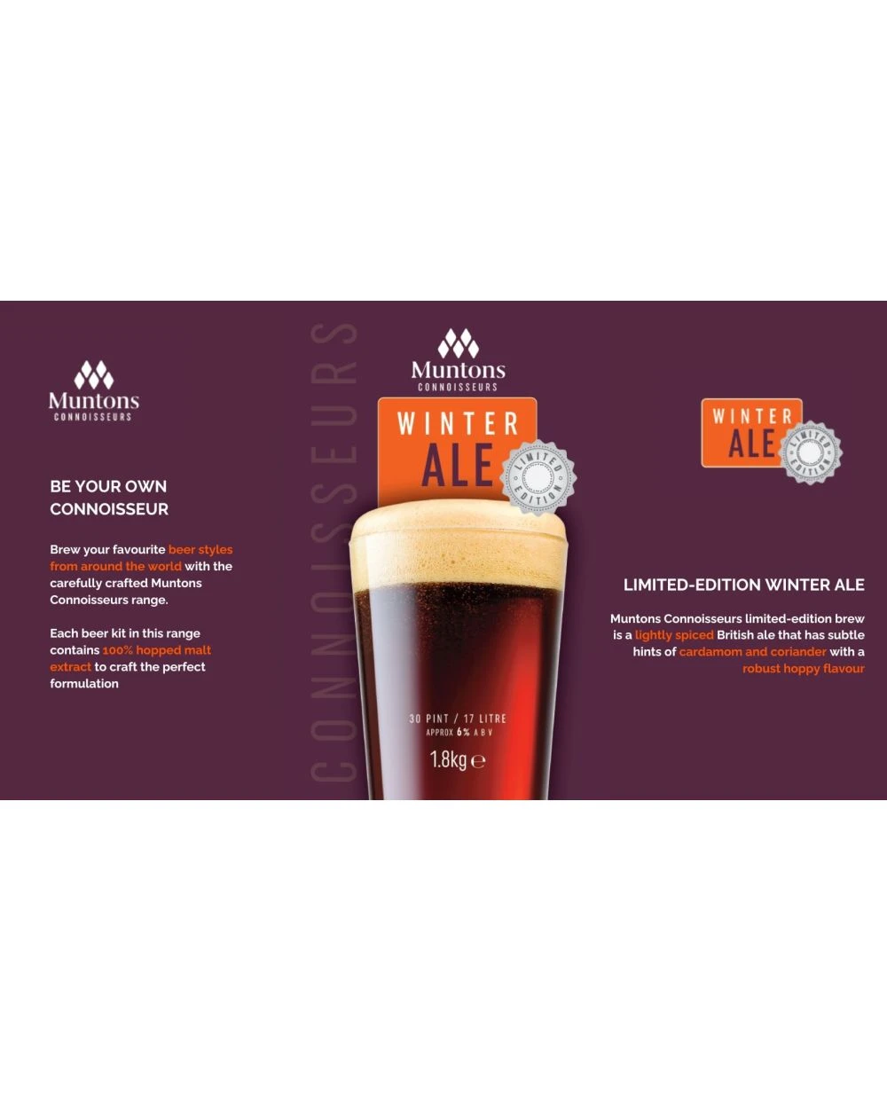 Muntons Winter Ale 1.8kg Beer Kit 2 Muntons Winter Ale 1.8kg Beer Kit - Image 2